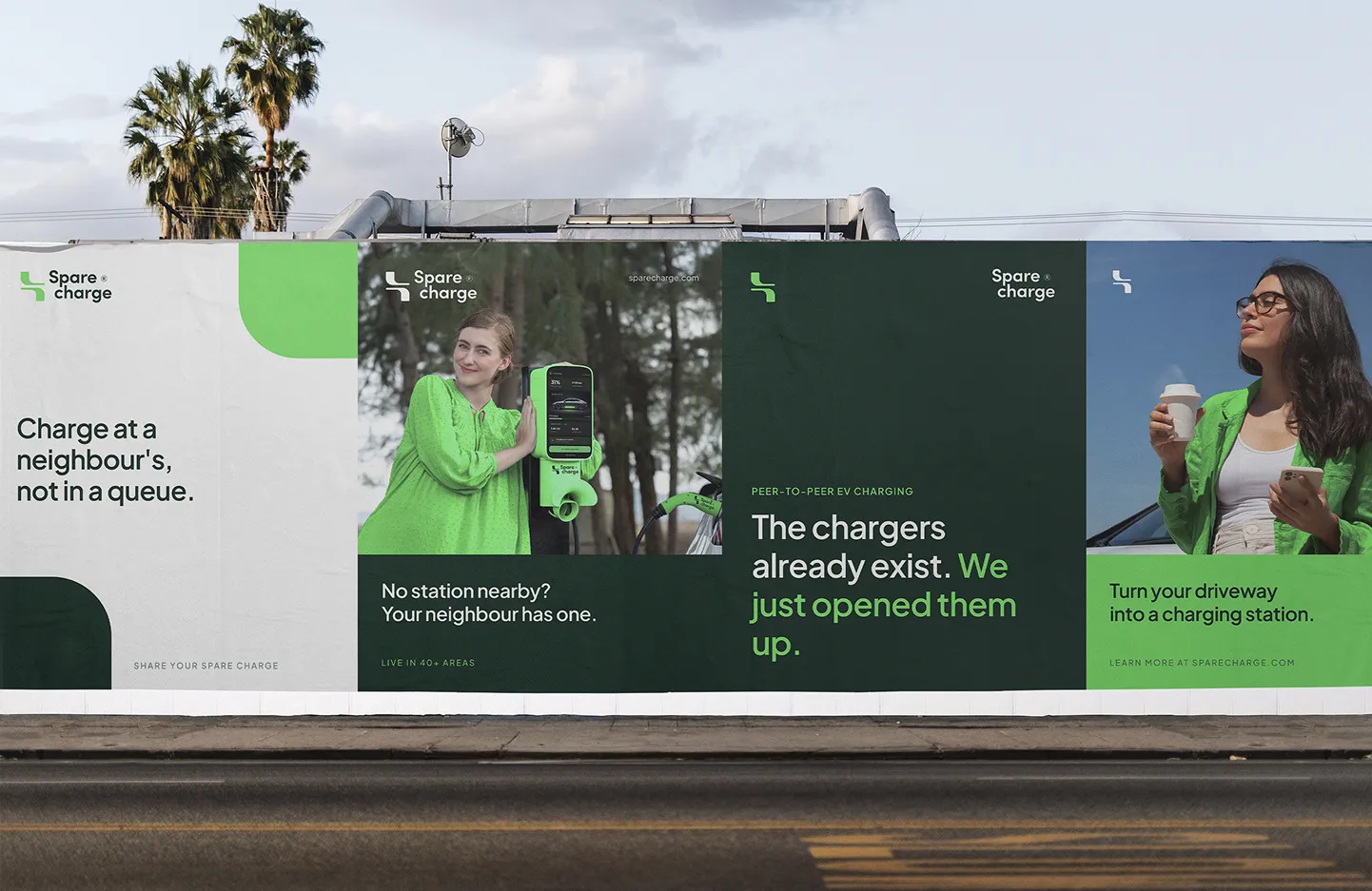 SpareCharge launch billboards on a street hoarding