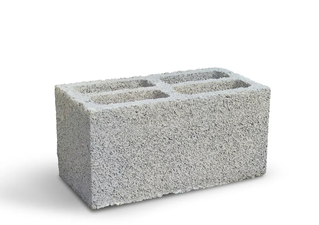 Grey concrete block on a white background