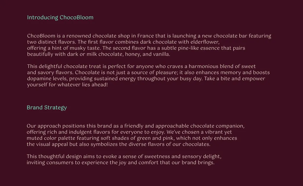 Introducing ChocoBloom and the brand strategy