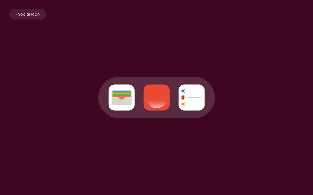 Three core.hr social icons in a rounded bar on burgundy