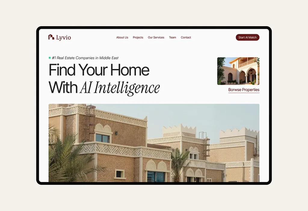 Lyvio website hero on a desktop monitor
