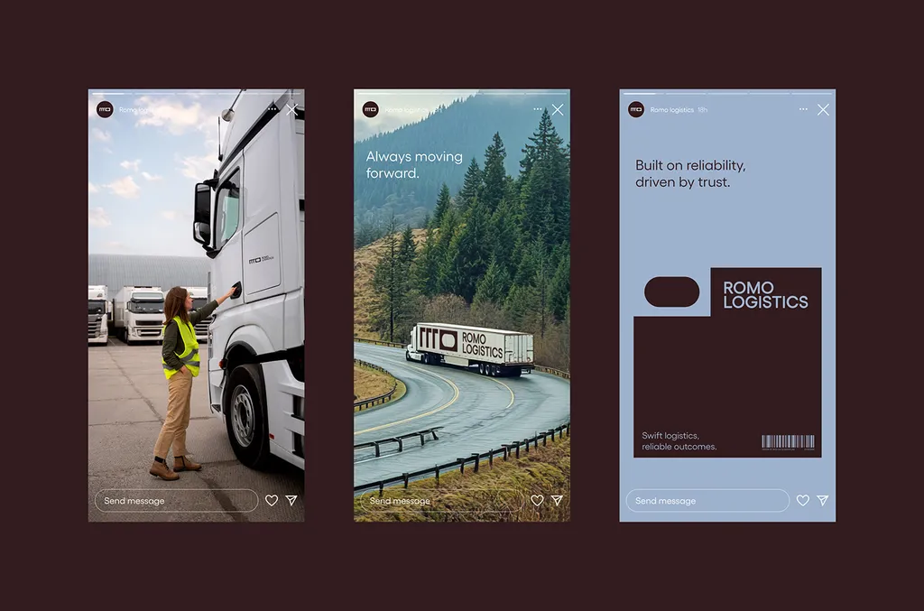 Three ROMO social stories with trucks and roads