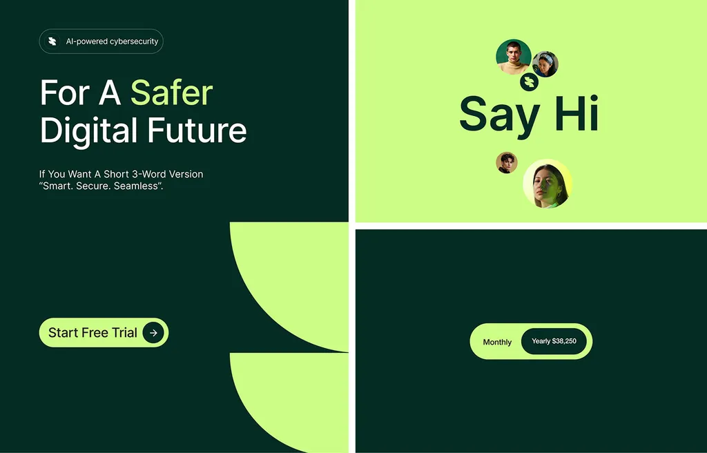 Secuara social posts: “For a safer digital future” and “Say Hi”
