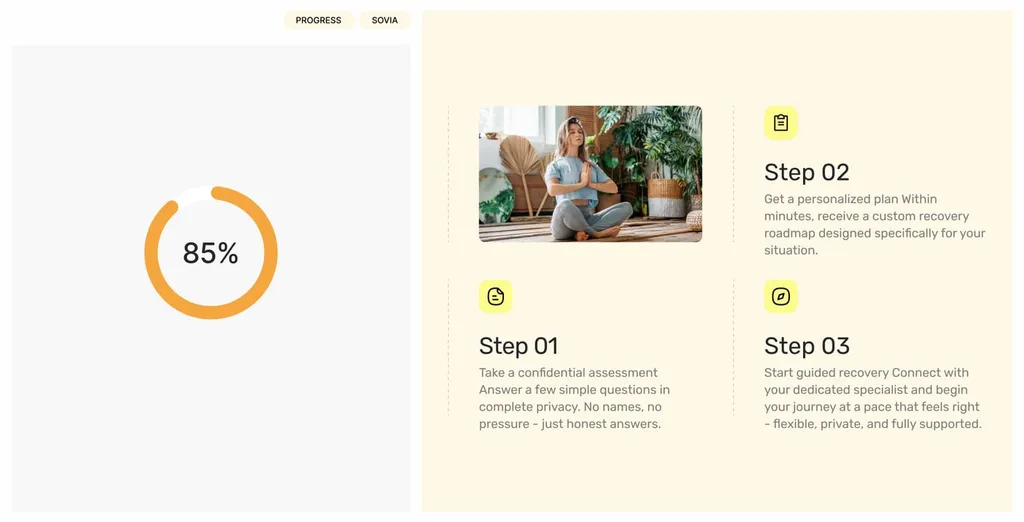 Sovia progress ring and the three steps of the recovery plan