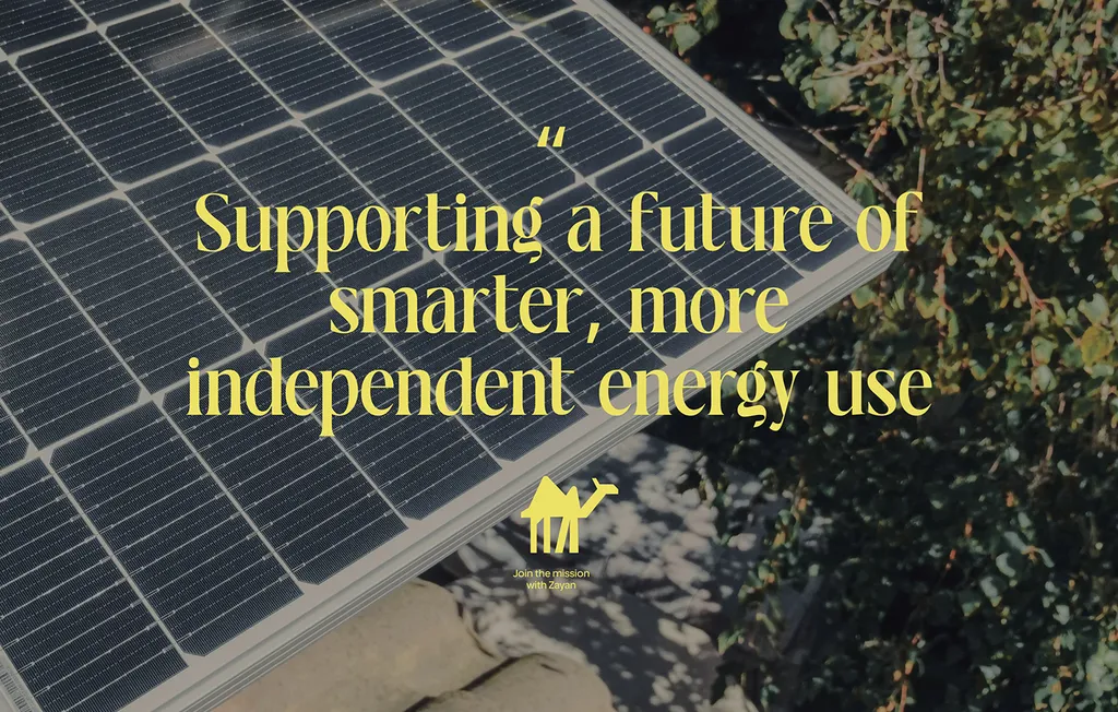 ZAYAN line over solar panels: “Supporting a future of smarter, more independent energy use”